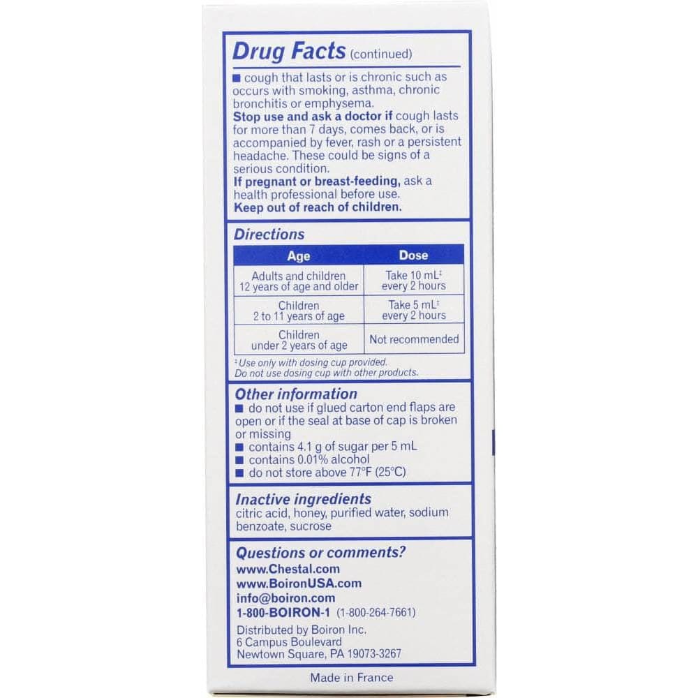 BOIRON Boiron Chestal Honey Cough & Chest Congestion, 6.7 Oz