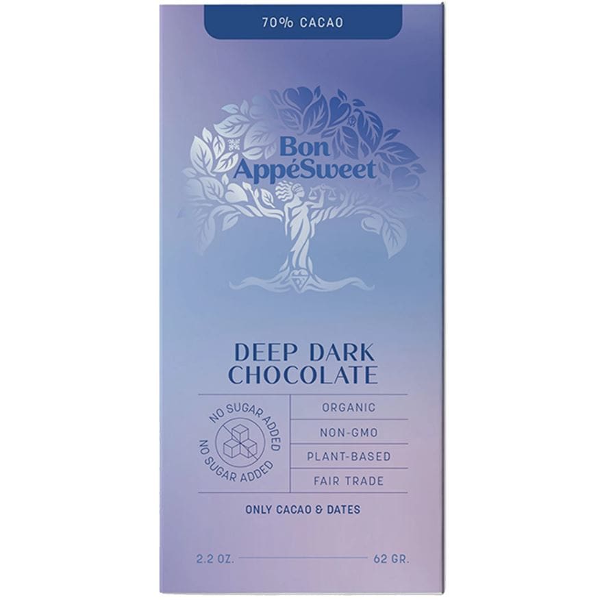BON APPESWEET: Deep Dark Chocolate Bar 2.2 oz (Pack of 4) - BON APPESWEET