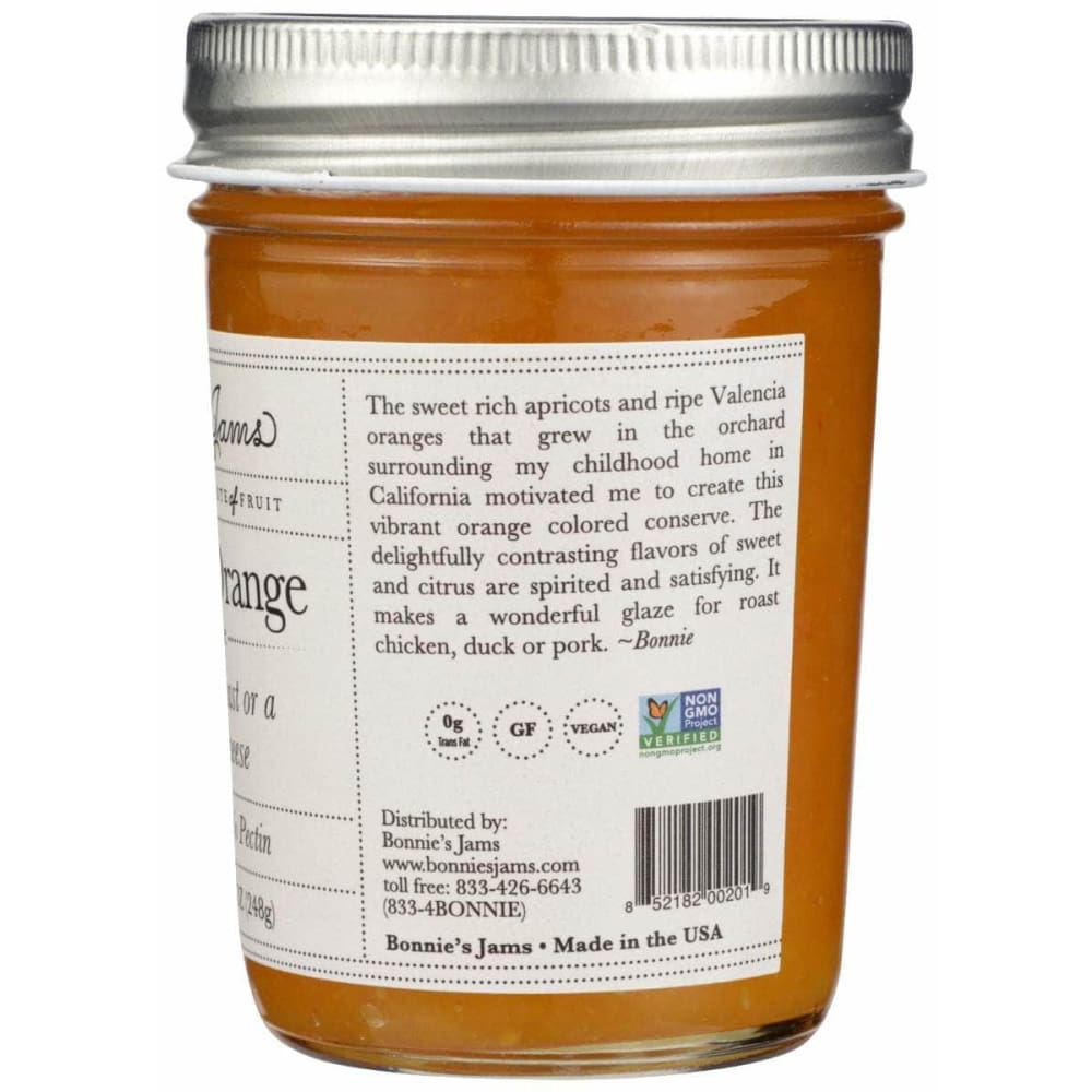 BONNIES JAMS Grocery > Pantry > Jams & Jellies BONNIES JAMS: Apricot Orange Jams, 8.75 oz