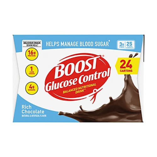 Boost Glucose Control Rich Chocolate Nutritional Shake 24 ct./8 fl. oz. - Home/Grocery/Weight Loss & Nutrition/Nutritional Drinks/ - Boost
