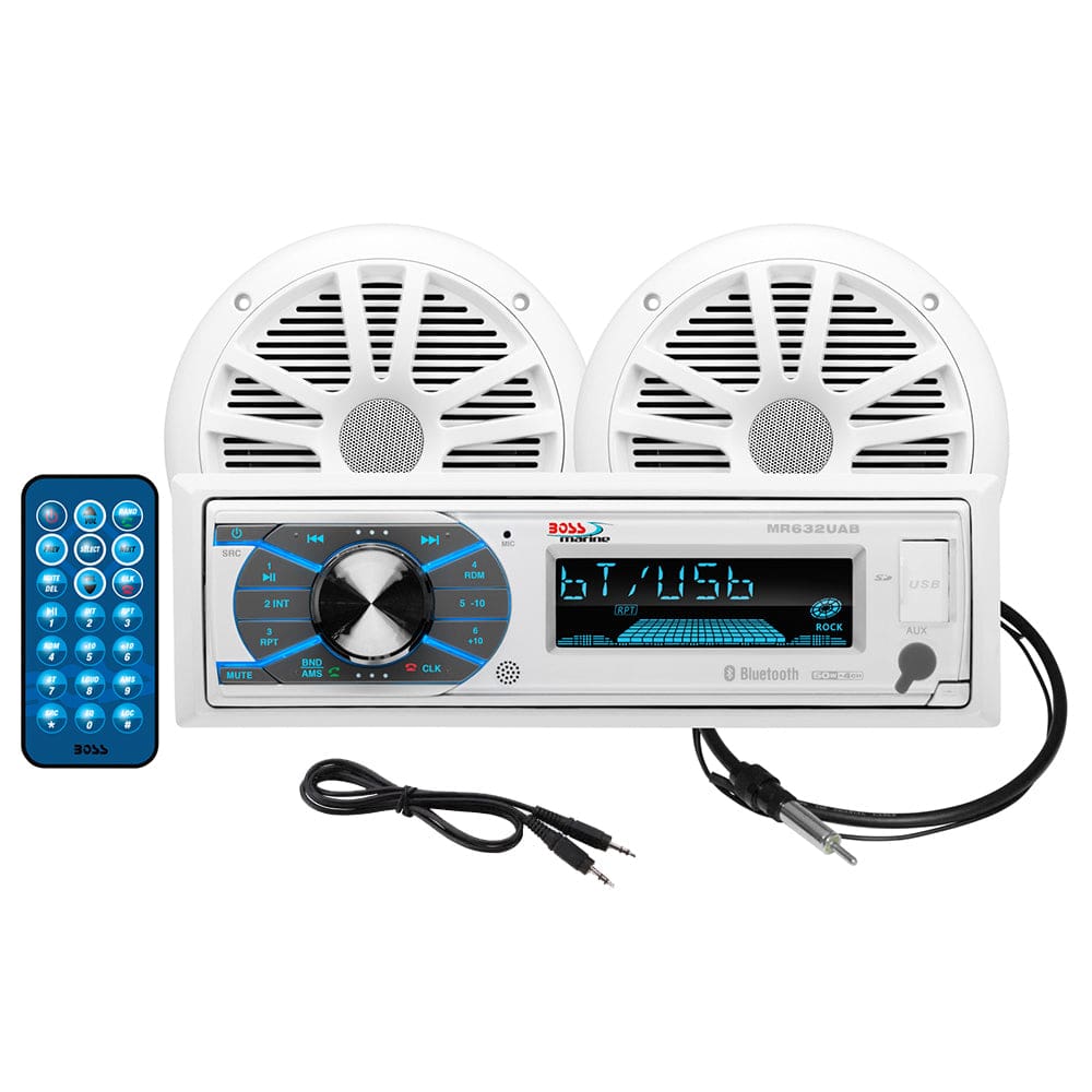 Boss Audio MCK632WB.6 Marine Stereo & 6.5 Speaker Kit - White - Entertainment | Stereos - Boss Audio