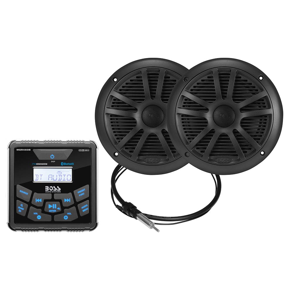 Boss Audio MCKGB450B.6 Marine Stereo & 6.5 Speaker Kit - Black - Entertainment | Stereos - Boss Audio