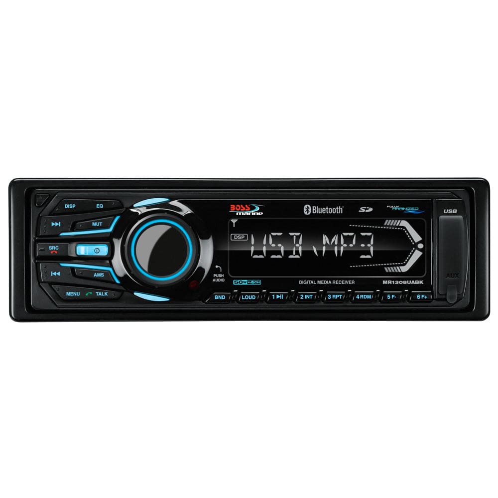 Boss Audio MR1308UABK Bluetooth® - Fully Marinized MP3-Compatible Digital Media Receiver w/ USB & SD Memory Card Ports & Aux Input -
