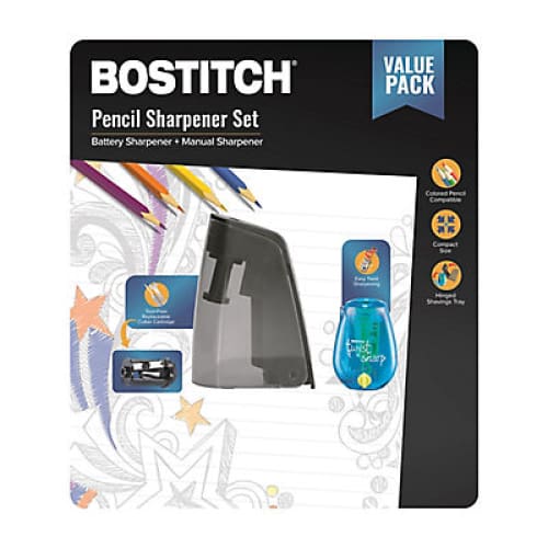 Bostitch Battery Powered Pencil Sharpener Value Pack - Home/Seasonal/Back to School/School Supplies/ - ShelHealth