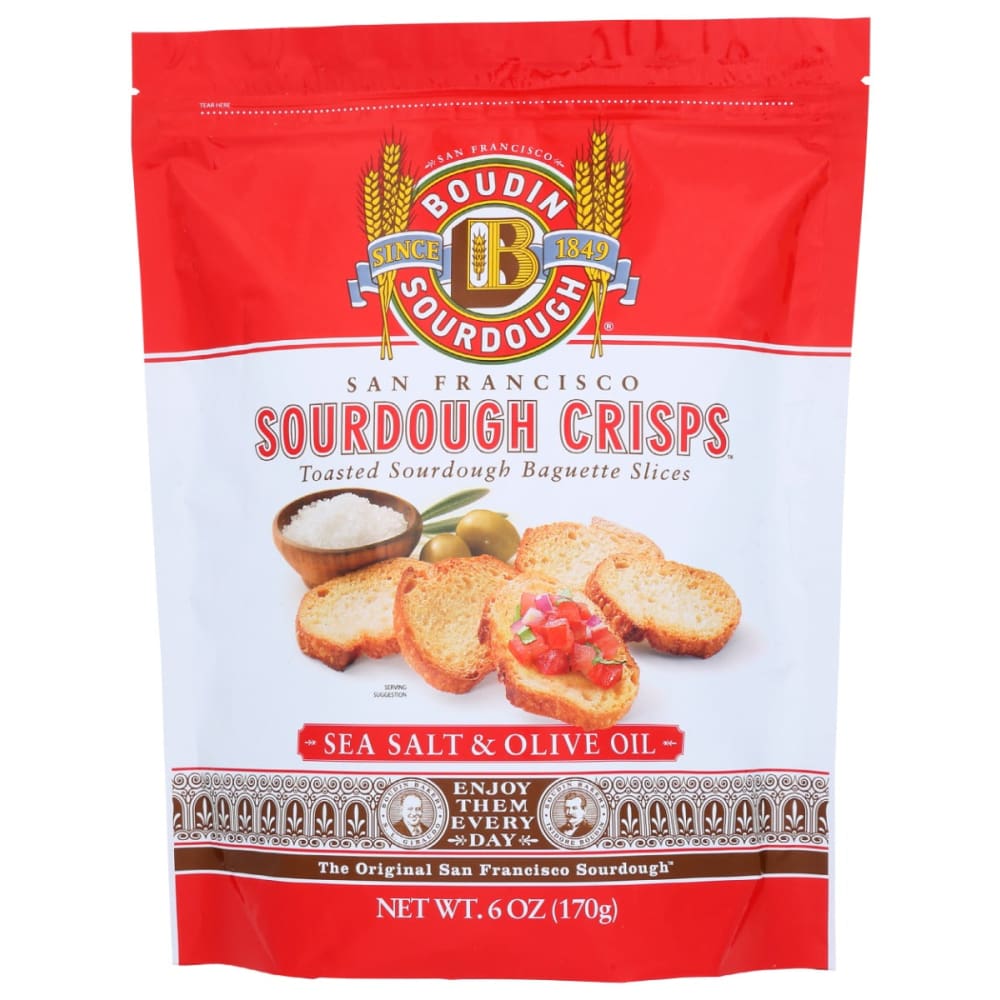 BOUDIN SOURDOUGH: Sourdough Crisps Sea Salt Olive Oil 6 oz (Pack of 5) - Grocery > Snacks > Crackers > Crispbreads & Toasts - BOUDIN