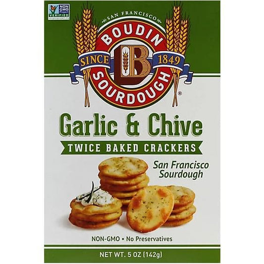 BOUDIN SOURDOUGH: Garlic Chive Sourdough Crackers 5 oz (Pack of 4) - Grocery > Snacks > Crackers - BOUDIN SOURDOUGH