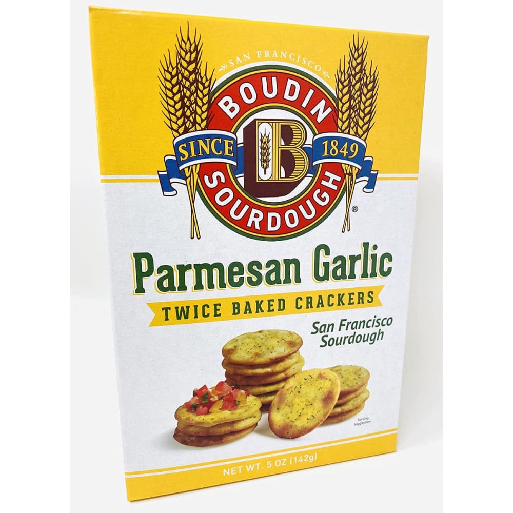 BOUDIN SOURDOUGH: Parmesan Garlic Crackers 5 oz (Pack of 5) - MONTHLY SPECIALS > Snacks > Crackers - BOUDIN SOURDOUGH
