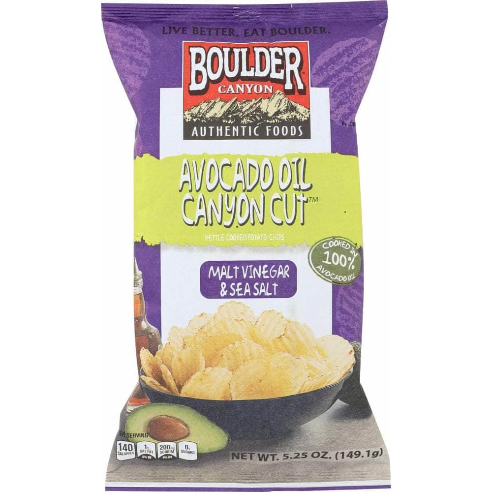 Boulder Canyon Boulder Canyon Avocado Oil Canyon Cut Potato Chips Malt Vinegar & Sea Salt, 5.25 Oz