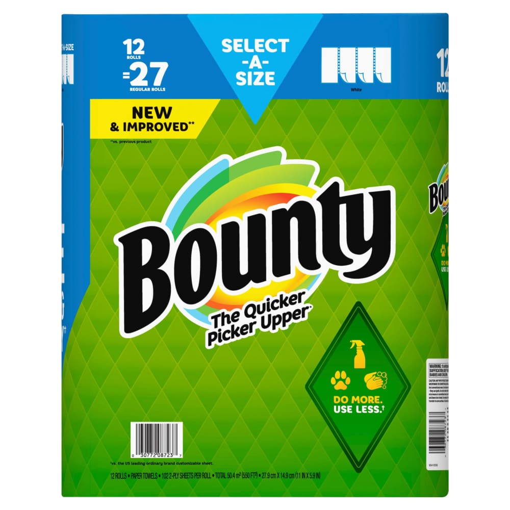 Bounty Bounty Select-A-Size Paper Towels 12 ct./102 Sheets - Home/Grocery Household & Pet/Cleaning & Household Goods/Cleaning Products/Paper