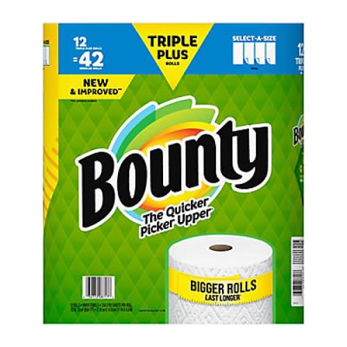Bounty Select-A-Size Paper Towels Triple Plus Rolls 12 ct./158 Sheets - Home/Seasonal/Thanksgiving/Thanksgiving Party Supplies & Cleanup/ -