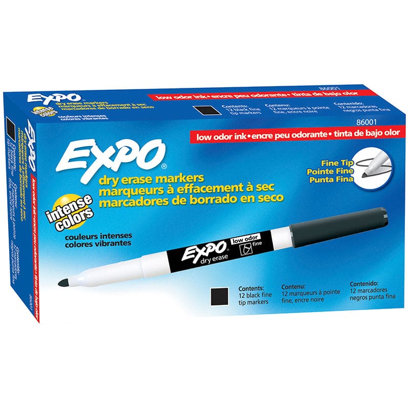 Box Of 12 Blk Expo Low Odor Dry Erase Markers - Markers - Newell Brands Distribution LLC
