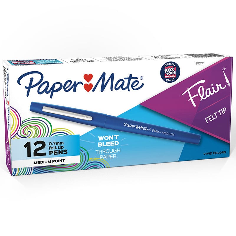 Box Of 12 Blue Medium Paper Mate Flair Pens - Pens - Newell Brands Distribution LLC