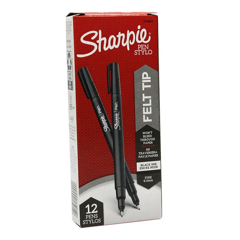 Box Of 12 Fine Point Black Pens Sharpie - Markers - Newell Brands Distribution LLC