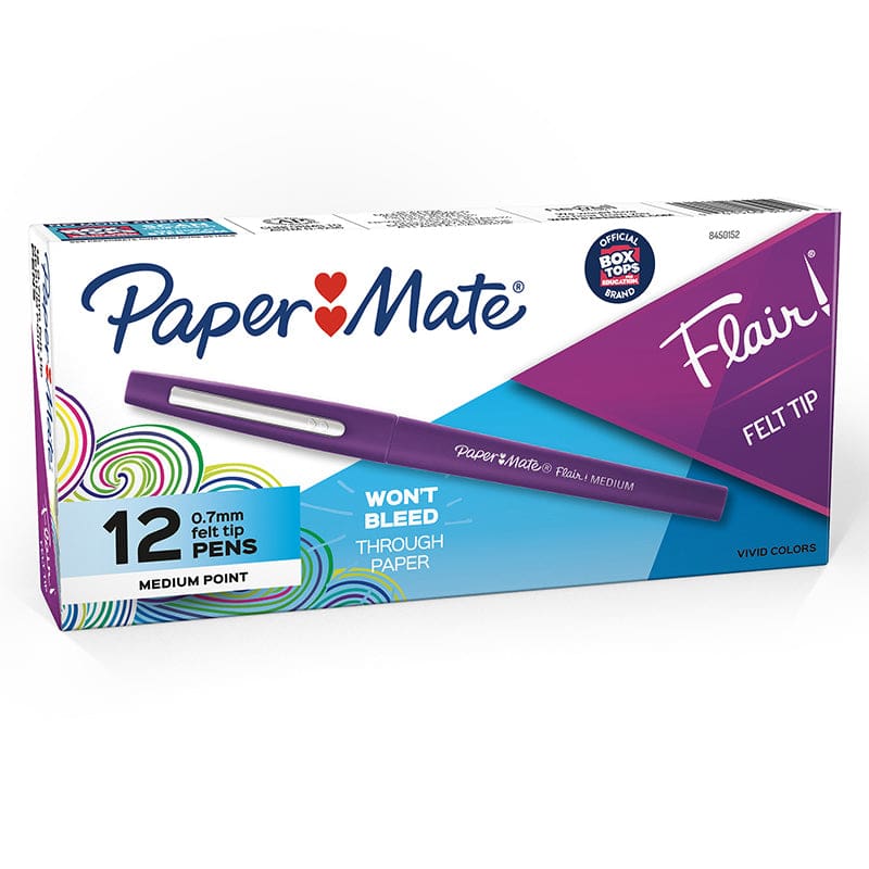 Box Of 12 Purple Medium Paper Mate Flair Pens - Pens - Newell Brands Distribution LLC