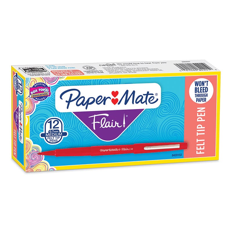 Box Of 12 Red Medium Paper Mate Flair Pens - Pens - Newell Brands Distribution LLC