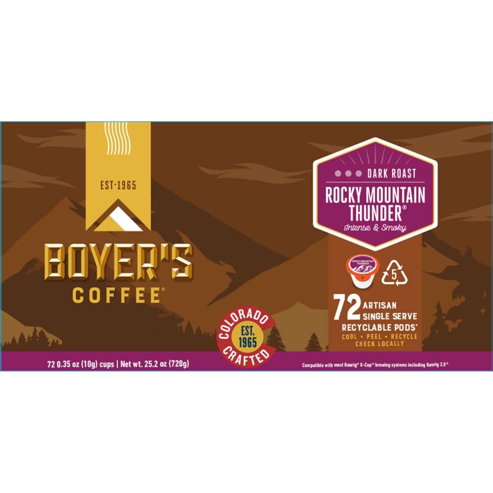 Boyer’s Coffee Single-Serve Cups Rocky Mountain Thunder (72 ct.) - K-Cups & Single Serve Coffee - Boyer’s