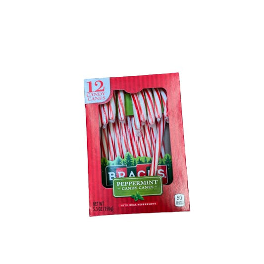 Brach’s Peppermint Holiday Candy Canes Christmas Stocking Stuffer Candy 5.3 Oz 12 Count - Brach’s