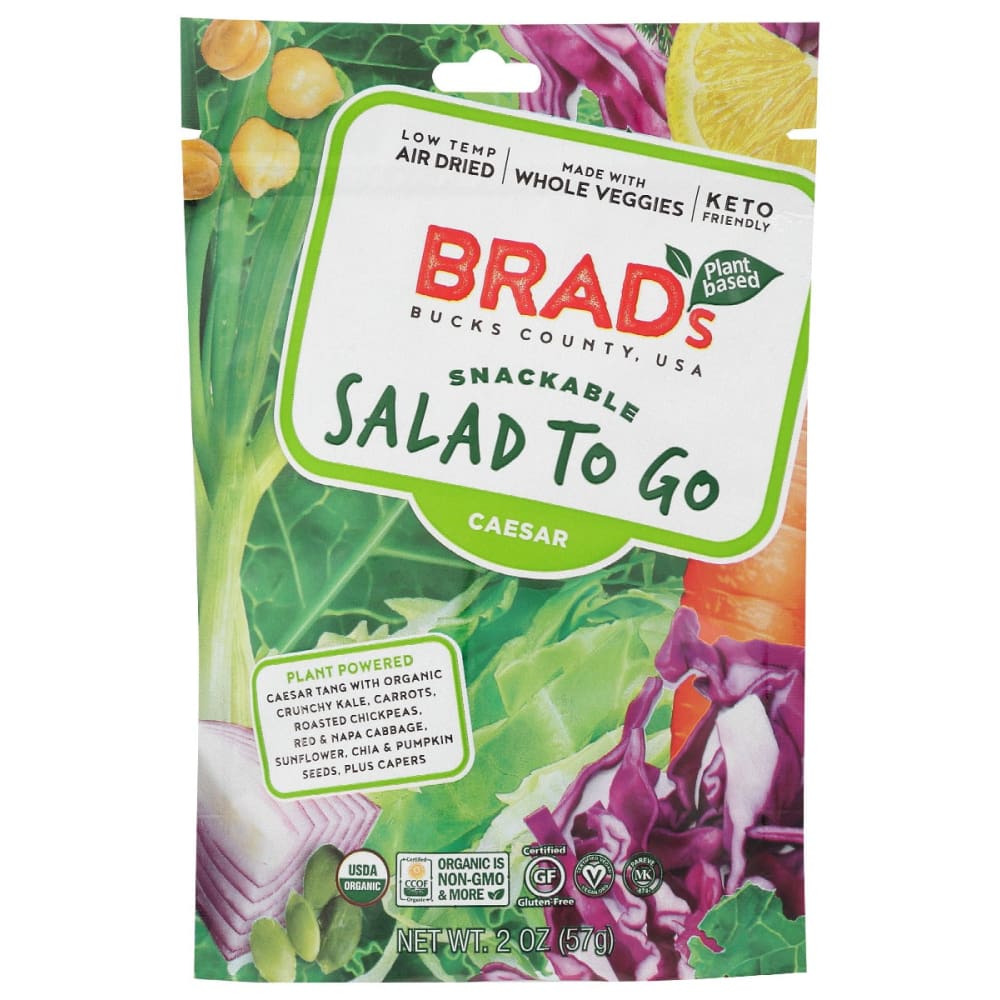 BRADS PLANT BASED: Salad To Go Caesar 2 oz (Pack of 4) - Vegetables - BRADS PLANT BASED