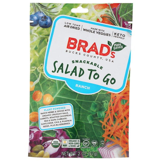 BRADS PLANT BASED: Salad To Go Ranch 2 oz (Pack of 4) - Snacks > Nuts > Vegetables Dried - Brads Plant Based