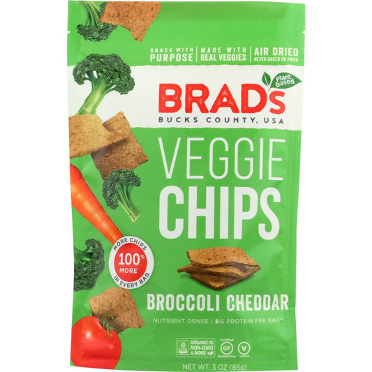 BRADS RAW: Chips Veggie Broccoli Cheddar 3 oz (Pack of 4) - Grocery > Natural Snacks > Chips > Vegetable & Fruit Chips - BRADS PLANT BASED