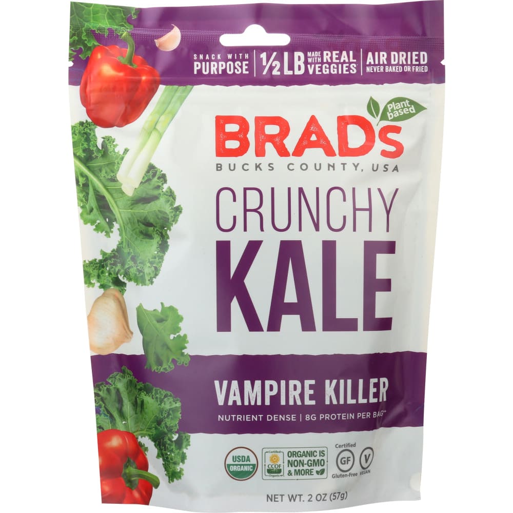 BRADS RAW: Kale Crunchy Vampire Killer 2 oz (Pack of 4) - Grocery > Natural Snacks > Snacks > Vegetable & Fruit Chips - BRADS PLANT BASED