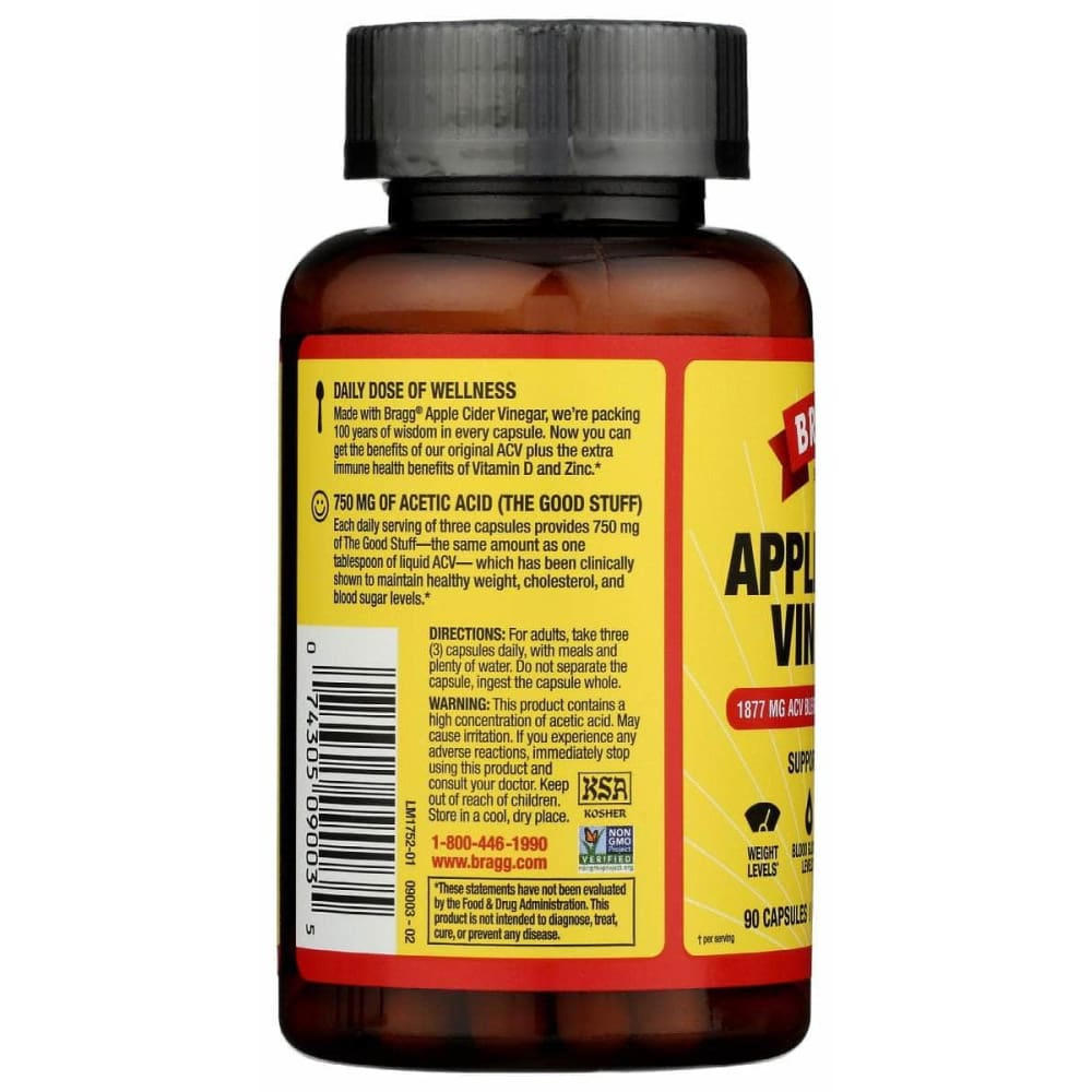 BRAGG Health > Vitamins & Supplements BRAGG: Apple Cider Vinegar Capsules, 90 cp