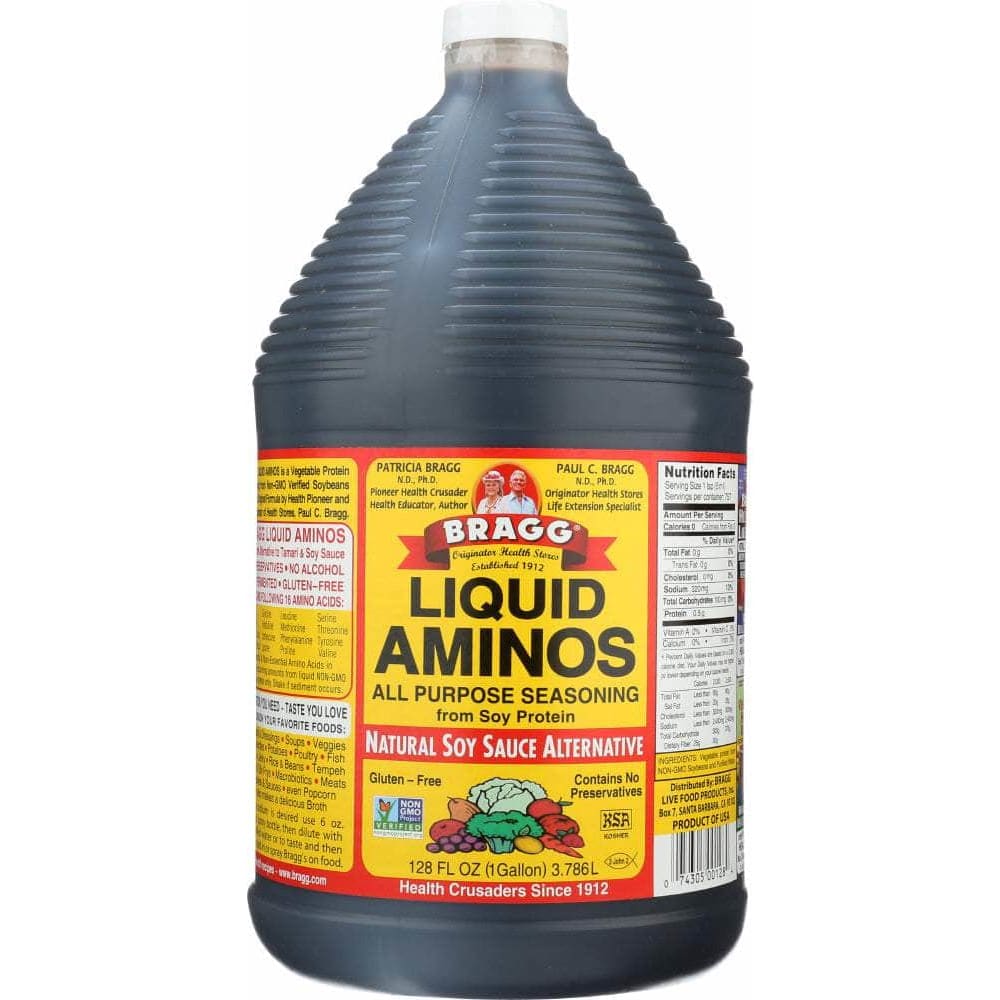 Bragg Bragg Liquid Aminos All Purpose Seasoning Natural Soy Sauce Alternative, 1 gallon