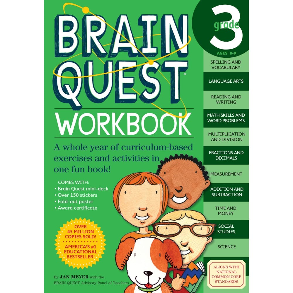 Brain Quest Workbook: 3rd Grade: A Whole Year of Curriculum-Based Exercises and Activities in One Fun Book! - Home/Seasonal/Back