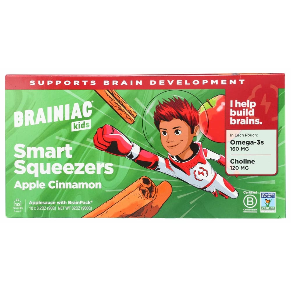 BRAINIAC Grocery > Beverages > Juices BRAINIAC: Apple Cinnamon Smart Squeezers 10 Pc, 32 oz
