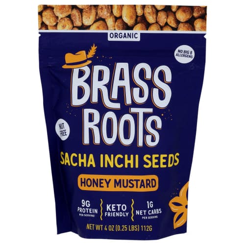 BRASS ROOTS: Sacha Inchi Seeds Honey Mustard 4 oz - Grocery > Snacks > Nuts > Seeds - BRASS ROOTS