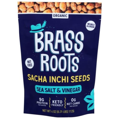 BRASS ROOTS: Sacha Inchi Seeds Sea Salt Vinegar 4 oz - Grocery > Snacks > Nuts > Seeds - BRASS ROOTS