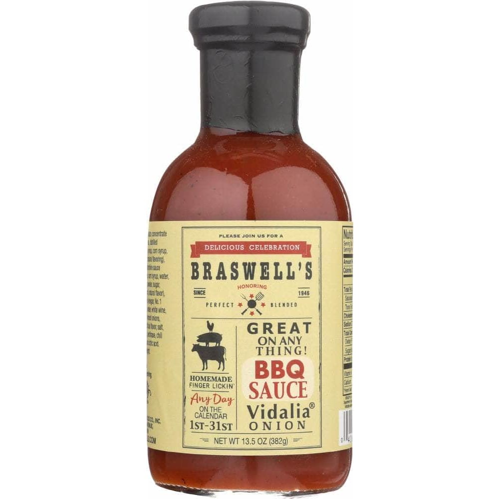 Braswells Braswell Sauce BBQ Vidalia Onion, 13.5 oz