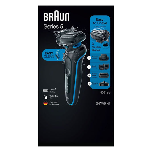 Braun Series 5 5051cs Easy Clean Cordless Electric Shaver Kit - Braun