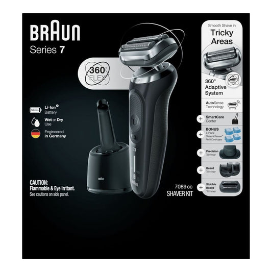 Braun Series 7 7089cc Electric Razor for Men with SmartCare Center Refills Precision Beard and Stubble Trimmers - Braun