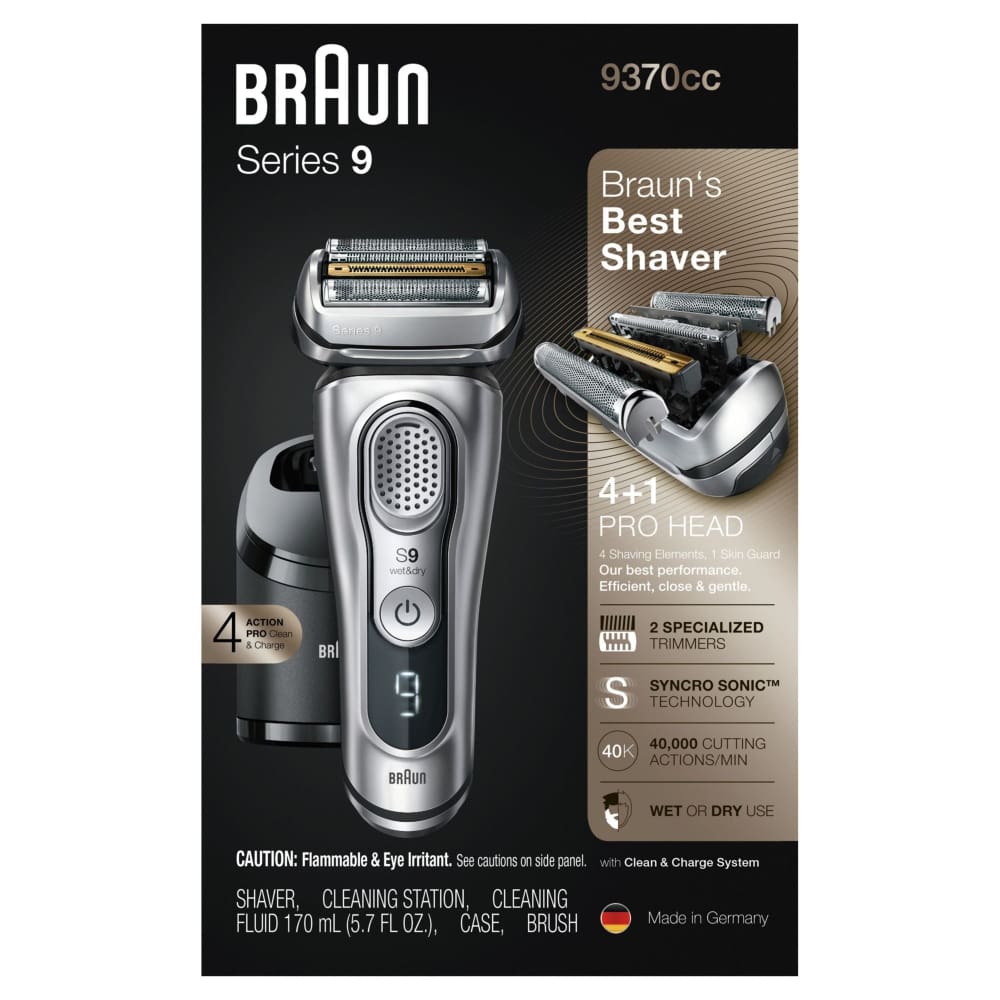 Braun Series 9 9370cc Electric Shaver Rechargeable & Cordless Electric Razor for Men - Braun