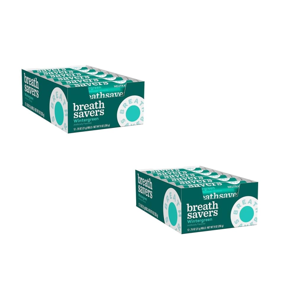 Breath Savers Wintergreen Sugar-Free Breath Mints Rolls (0.75 oz.) 24 ct. - Mint Candy - Hershey Foods
