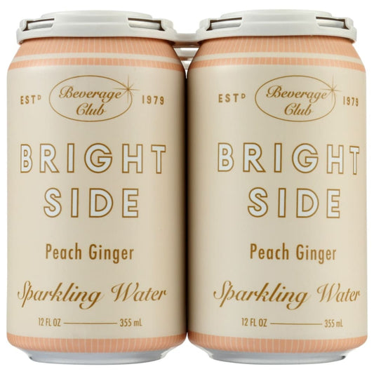 BRIGHT SIDE BEVERAGE CLUB: Sprk Wtr Peach Ginger 6Pk 72 FO (Pack of 3) - Grocery > Beverages > Water > Sparkling Water - BRIGHT SIDE