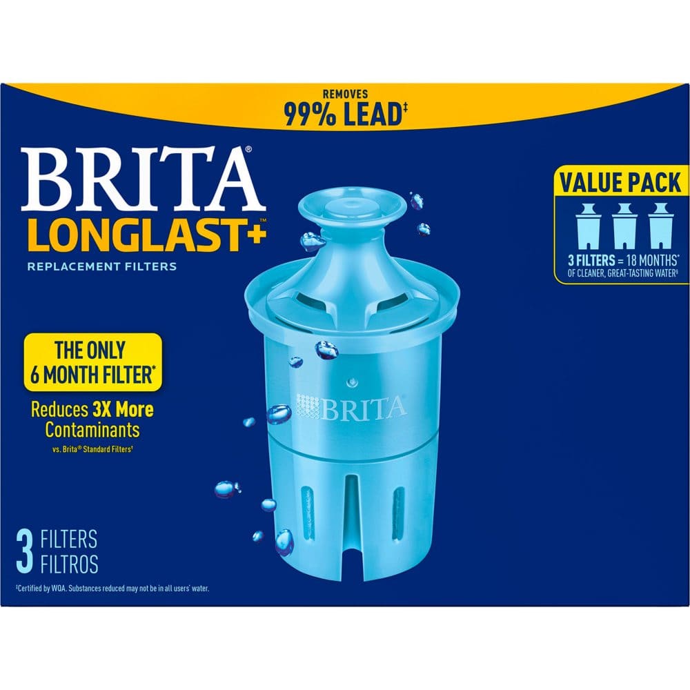 Brita Longlast+ Water Filter Longlast+ Replacement Filters for Pitcher and Dispensers 3 Count - Brita - Brita