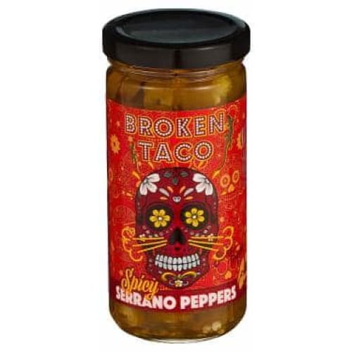 BROKEN TACO Grocery > Pantry > Food BROKEN TACO: Spicy Serrano Peppers, 8 oz
