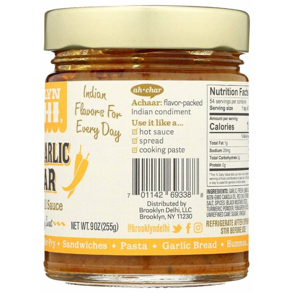 BROOKLYN DELHI Grocery > Pantry > Condiments BROOKLYN DELHI Roasted Garlic Achaar Chili, 9 oz