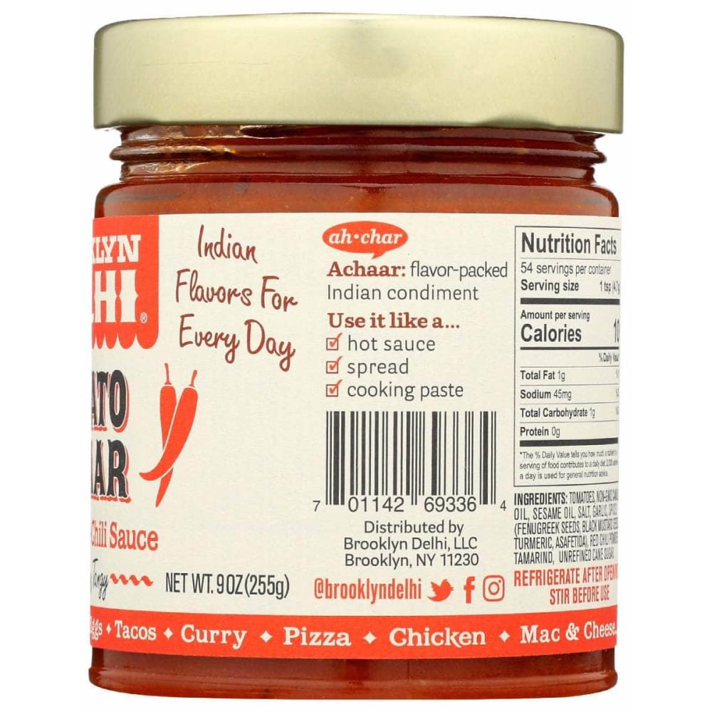 BROOKLYN DELHI Grocery > Pantry > Condiments BROOKLYN DELHI Tomato Achaar Chili Sauce, 9 oz