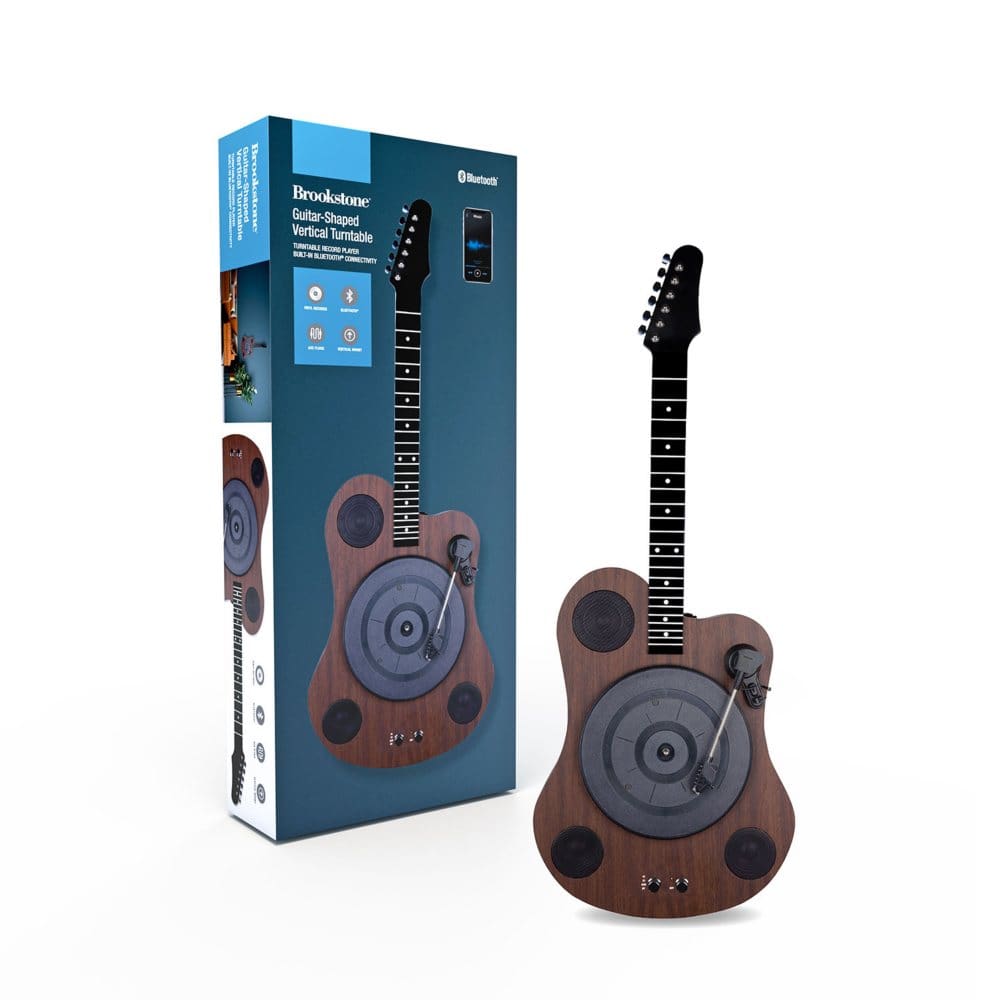 Brookstone Electric Guitar-Shaped Record Player & Bluetooth Speaker - New Items - Brookstone