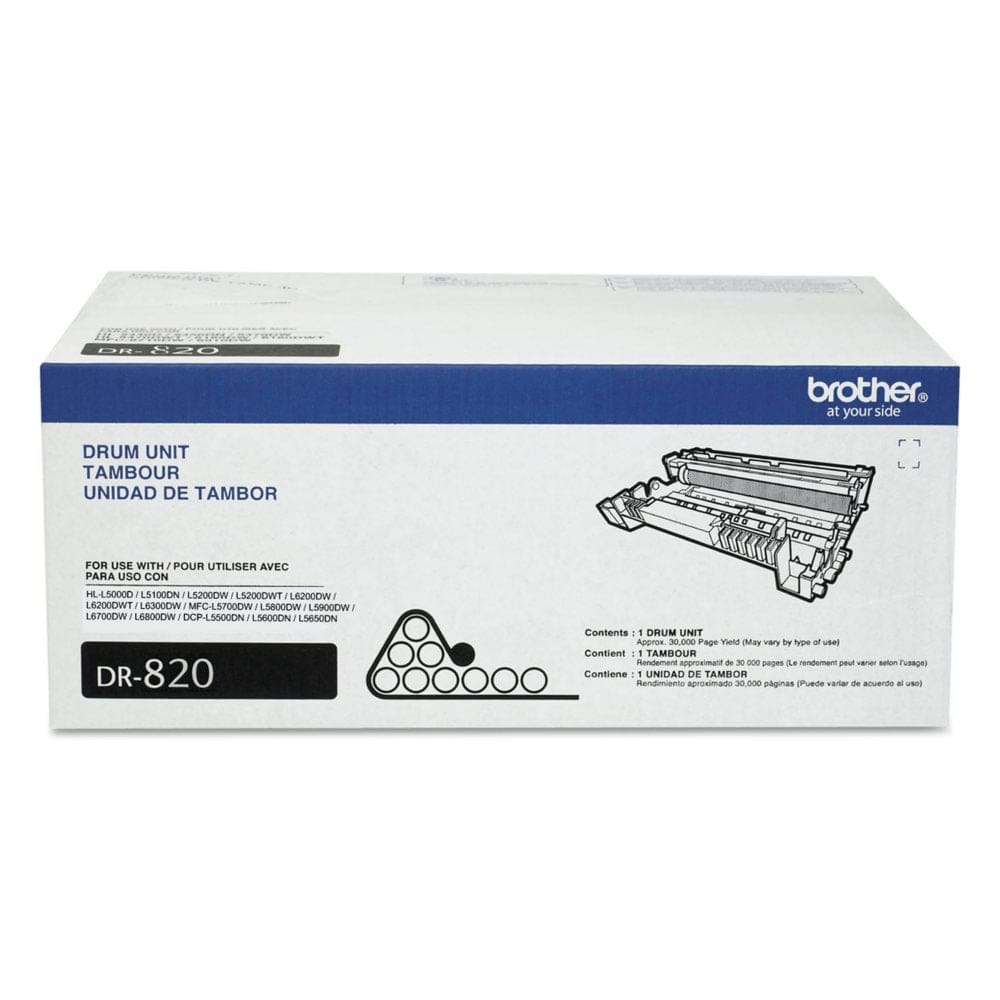 Brother Genuine Drum Unit DR820 Seamless Integration Yields Up to 30,000 Pages Black - Laser Printer Supplies - Brother