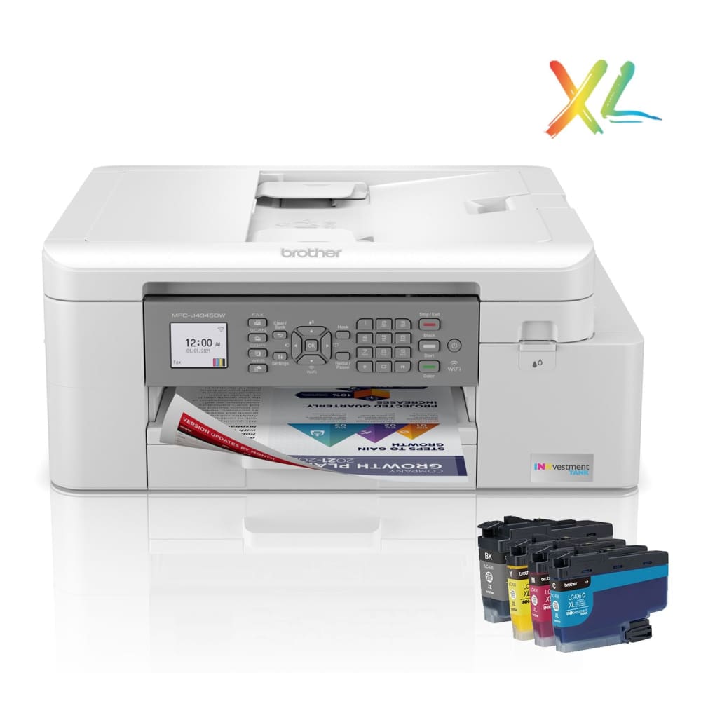Brother MFCJ4345DWXL INKvestment Tank All-in-One Color Inkjet Printer - Brother