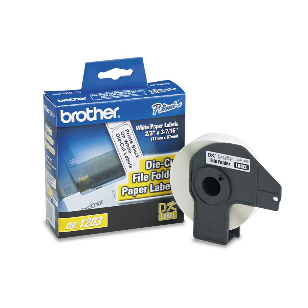 Brother P-Touch - DK1203 Labels File Folder White - 300 Labels (Pack of 2) - Labels & Label Makers - Brother