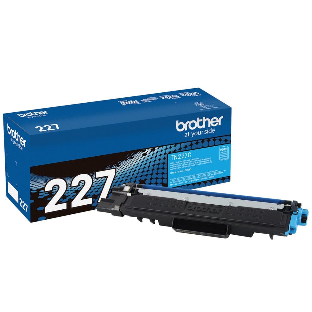 Brother TN227C High-Yield Toner 2300 Page-Yield Cyan (Pack of 2) - Laser Printer Supplies - Brother