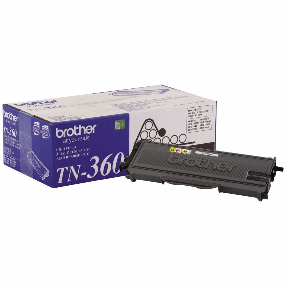 Brother TN360 Toner Cartridge Black (2,600 Page Yield) (Pack of 2) - Laser Printer Supplies - Brother