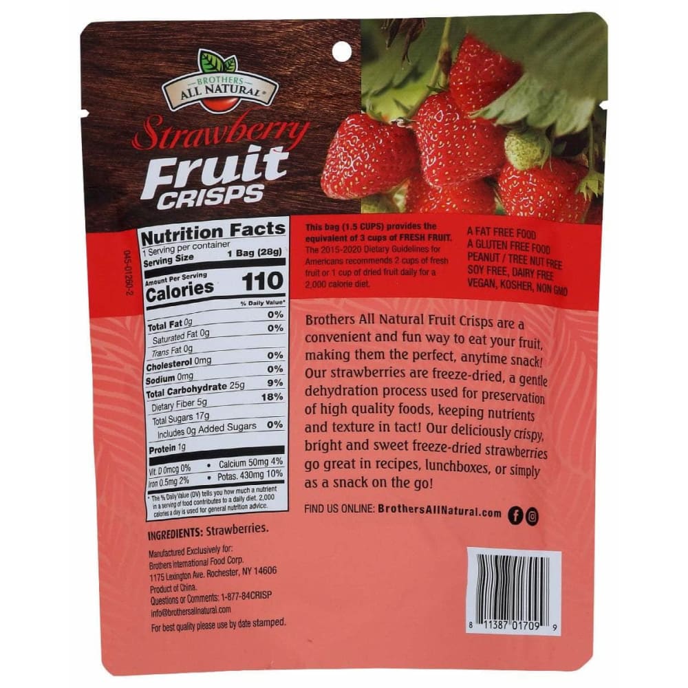 BROTHERS ALL NATURAL Grocery > Snacks > Fruit Snacks BROTHERS ALL NATURAL: Strawberries Frz Dried, 1 oz