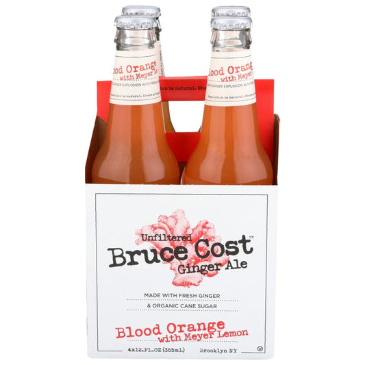 BRUCE COST GINGER ALE: Blood Orange Meyer Lemons Pack of 4 48 oz (Pack of 3) - Beverages > Sodas - BRUCE COST GINGER ALE