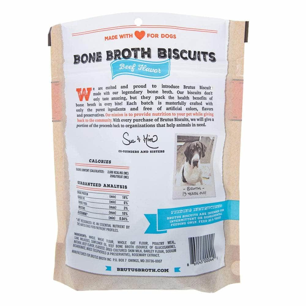 BRUTUS BROTH Pet > Dog Treats BRUTUS BROTH Bone Broth Biscuit Beef Flavor, 8 oz